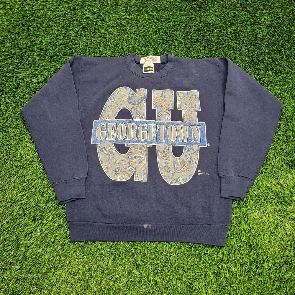 Vintage Georgetown Hoyas Sweatshirt M/L 19x23 Blue
